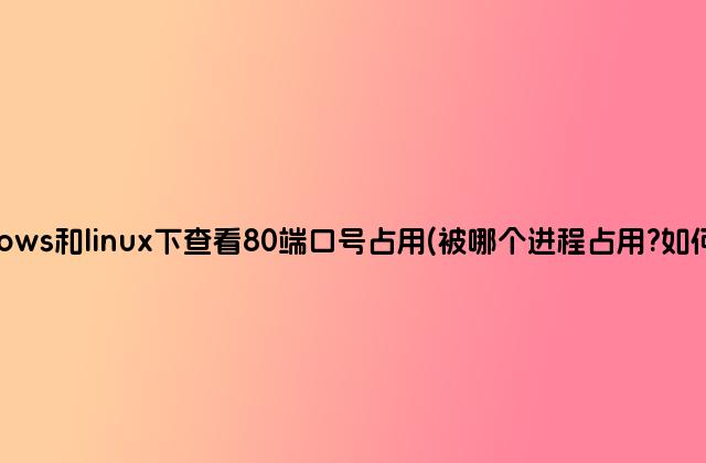 windows和linux下查看80端口号占用(被哪个进程占用?如何终止)