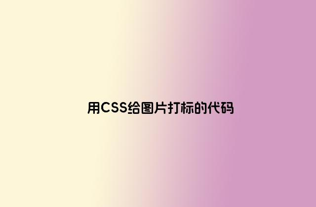 用CSS给图片打标的代码
